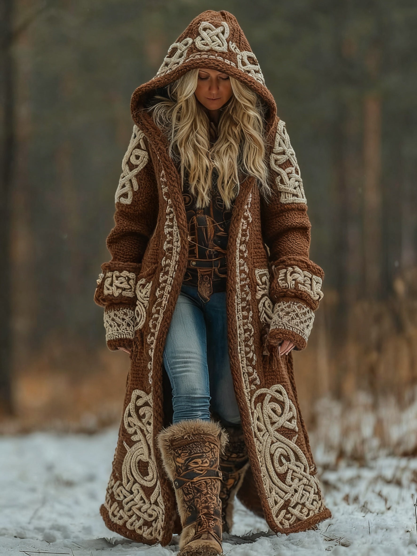 New 3D-printed Casual Hooded Cape Jacket